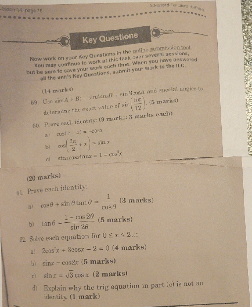 please solve all esson 14, page 18 Advanced
