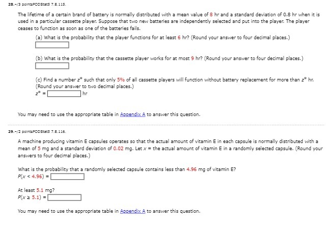 28.-/3 points PODS:2\\6 7.8.115. The lifetime of