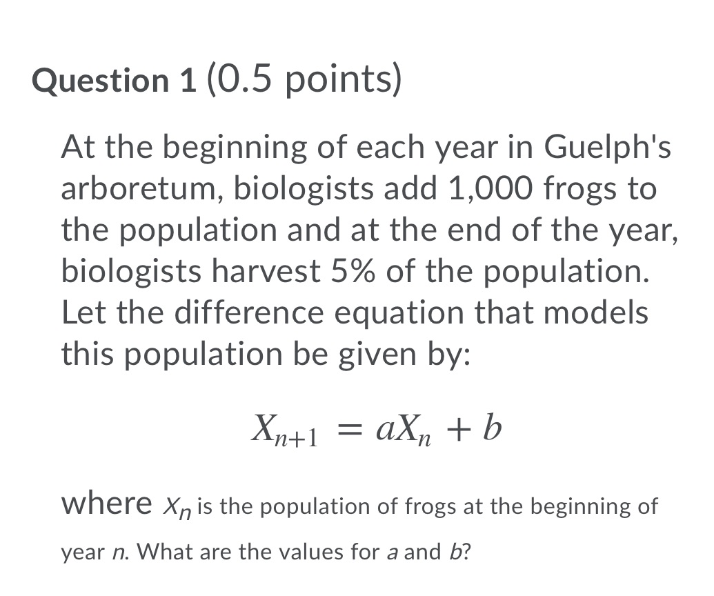 Question 1 (0.5 points) At the beginning of each