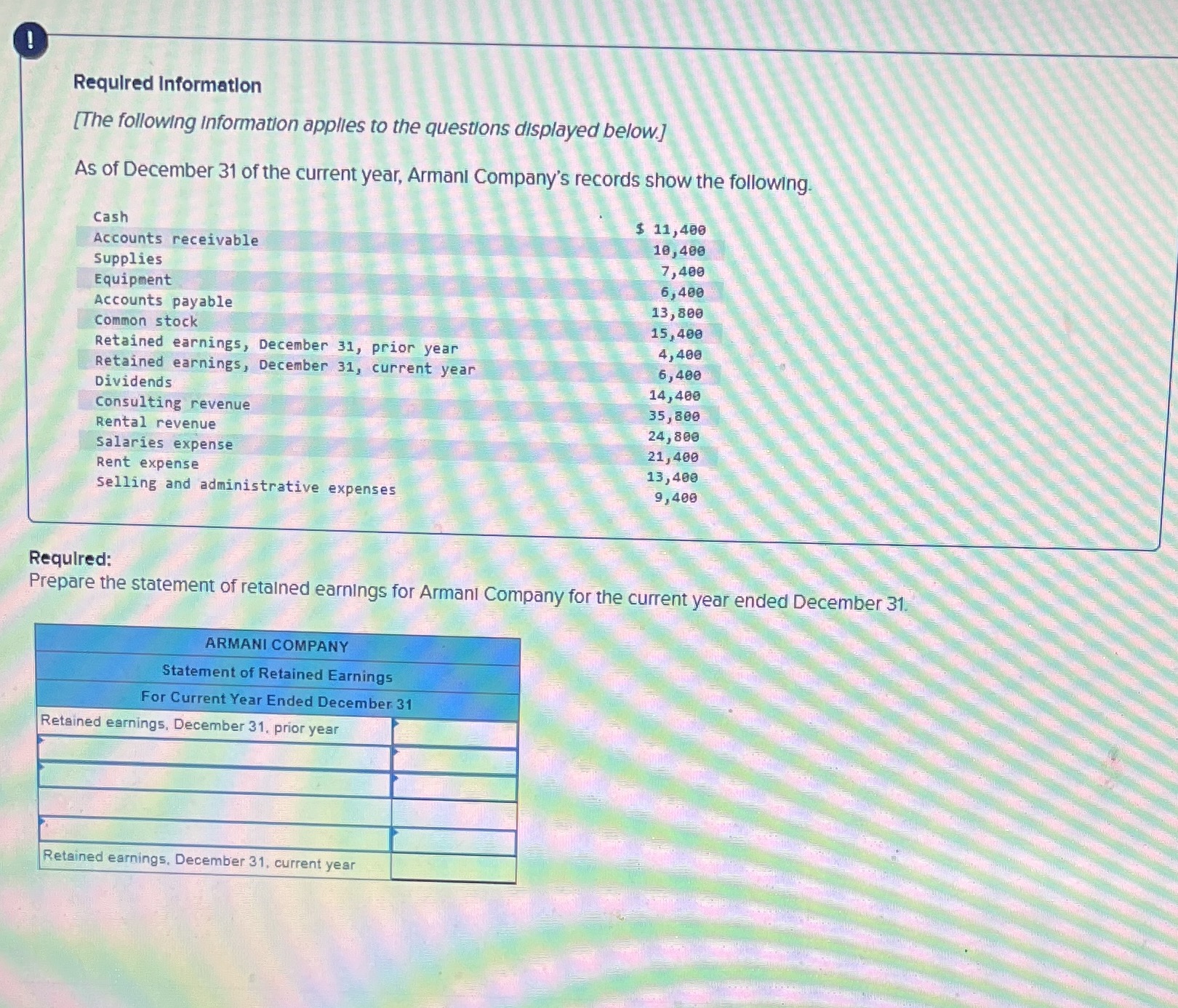 Required Information [The following information