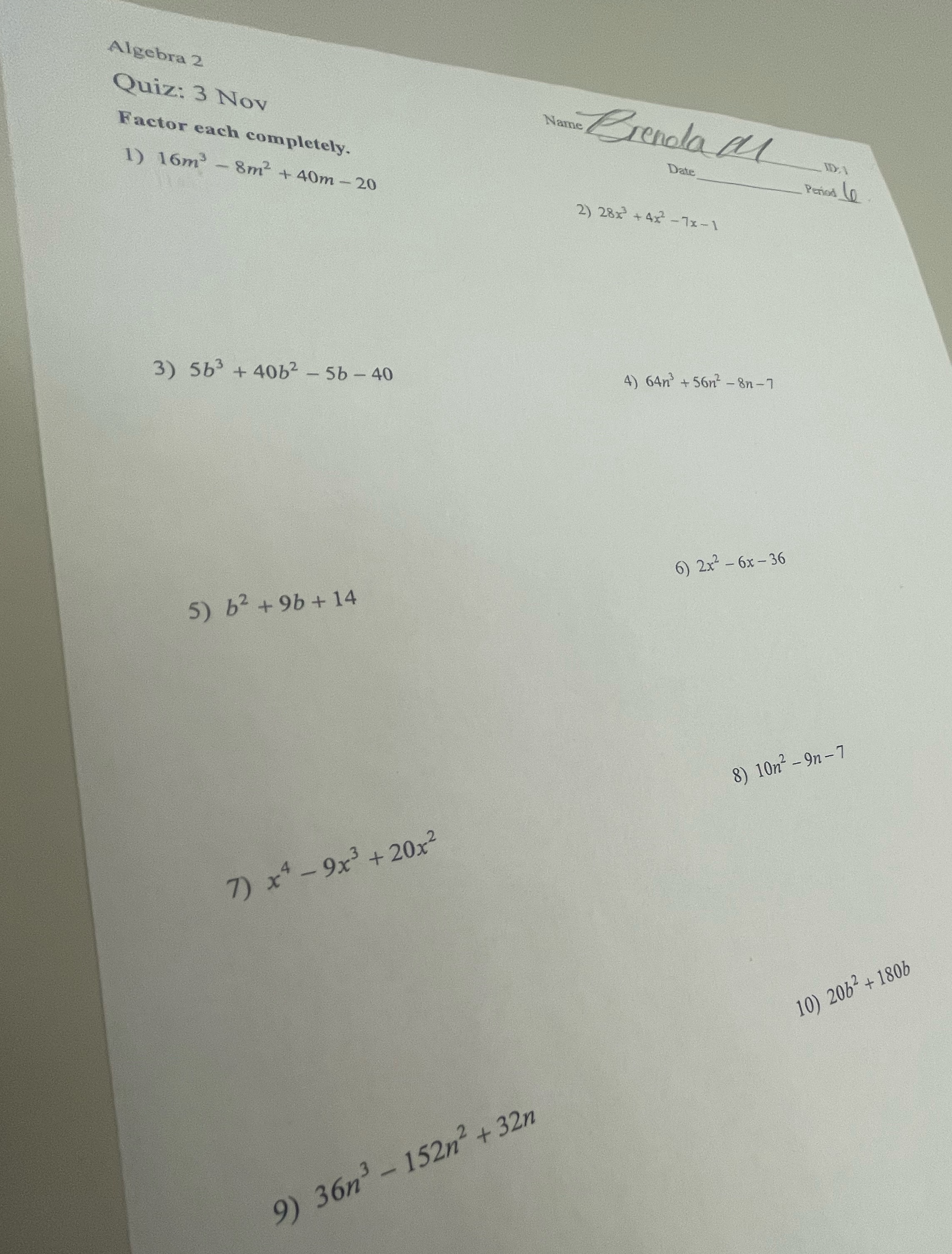 Solve all the questions and show your work please