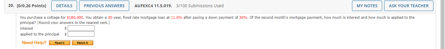 18. [0/0.26 Points] DETAILS PREVIOUS ANSWERS
