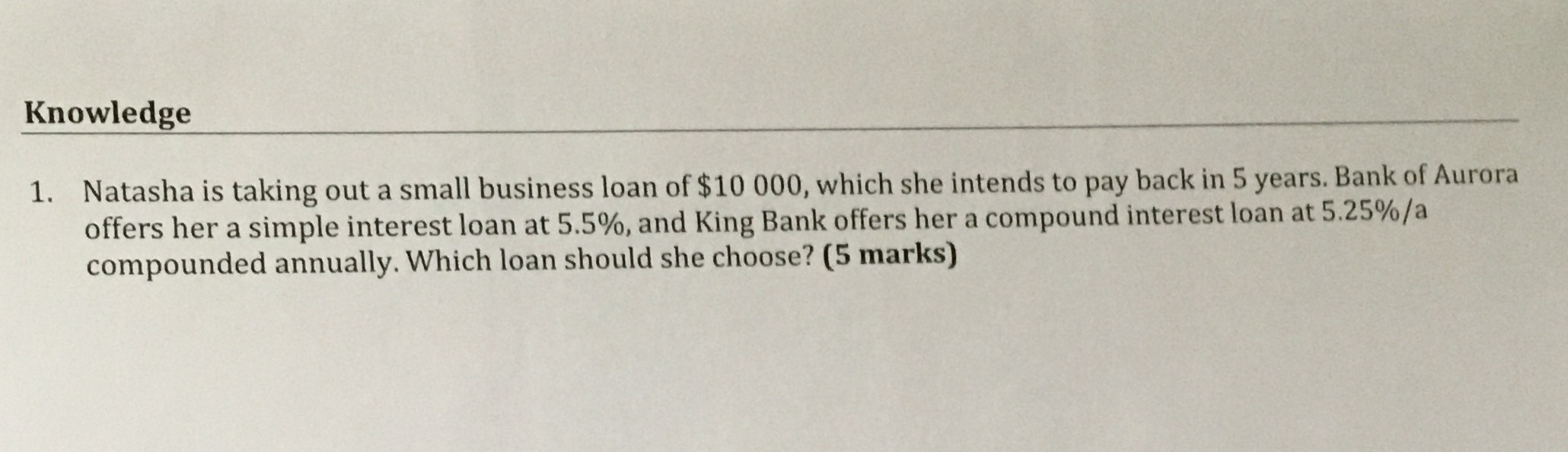 Knowledge 1. Natasha is taking out a small