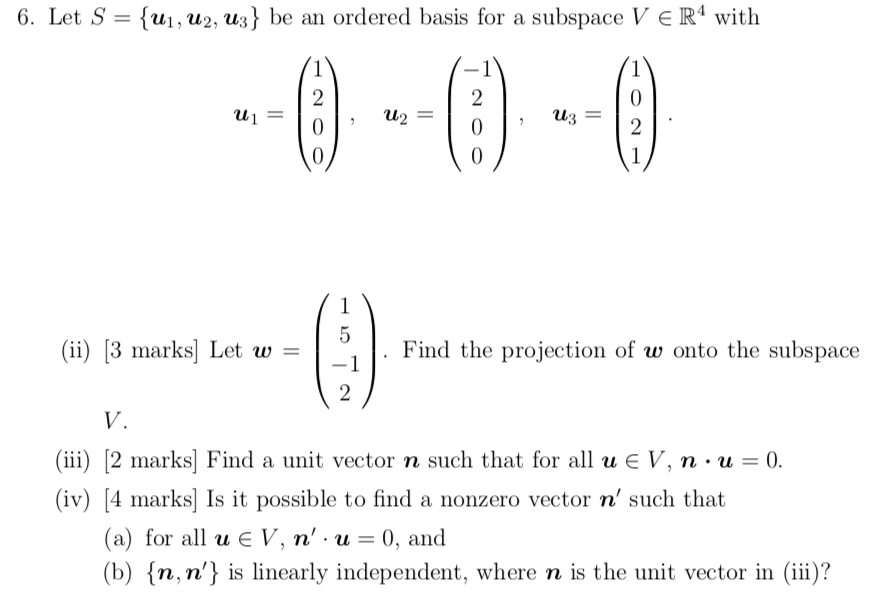 6. Let S = {u1,u2, 11.3} be an ordered basis for