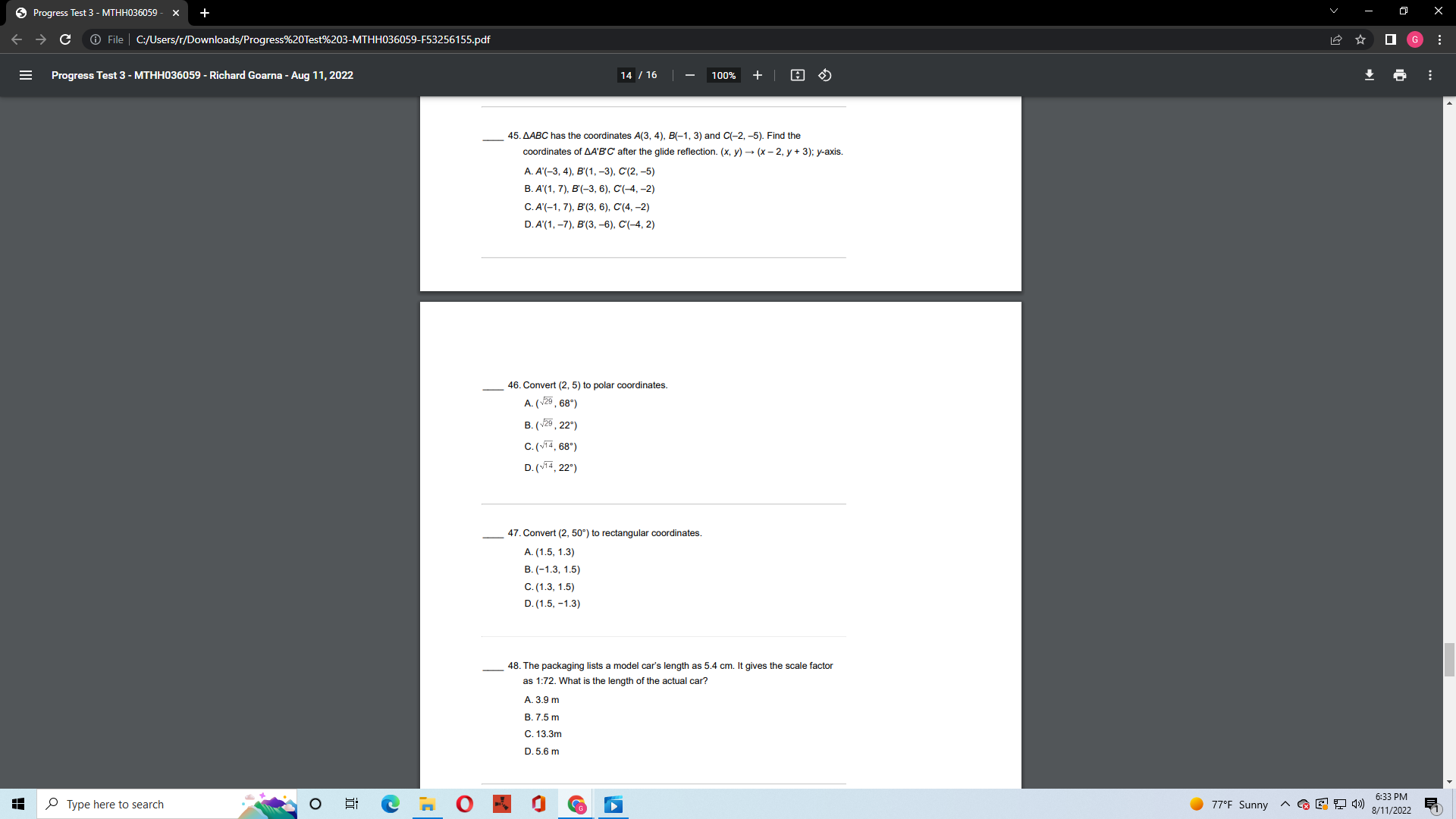 Progress Test 3 - MTHH036059 - X -> C @ File |