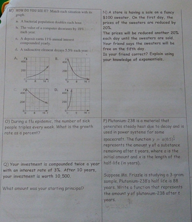 Can someone please help me with M through P of