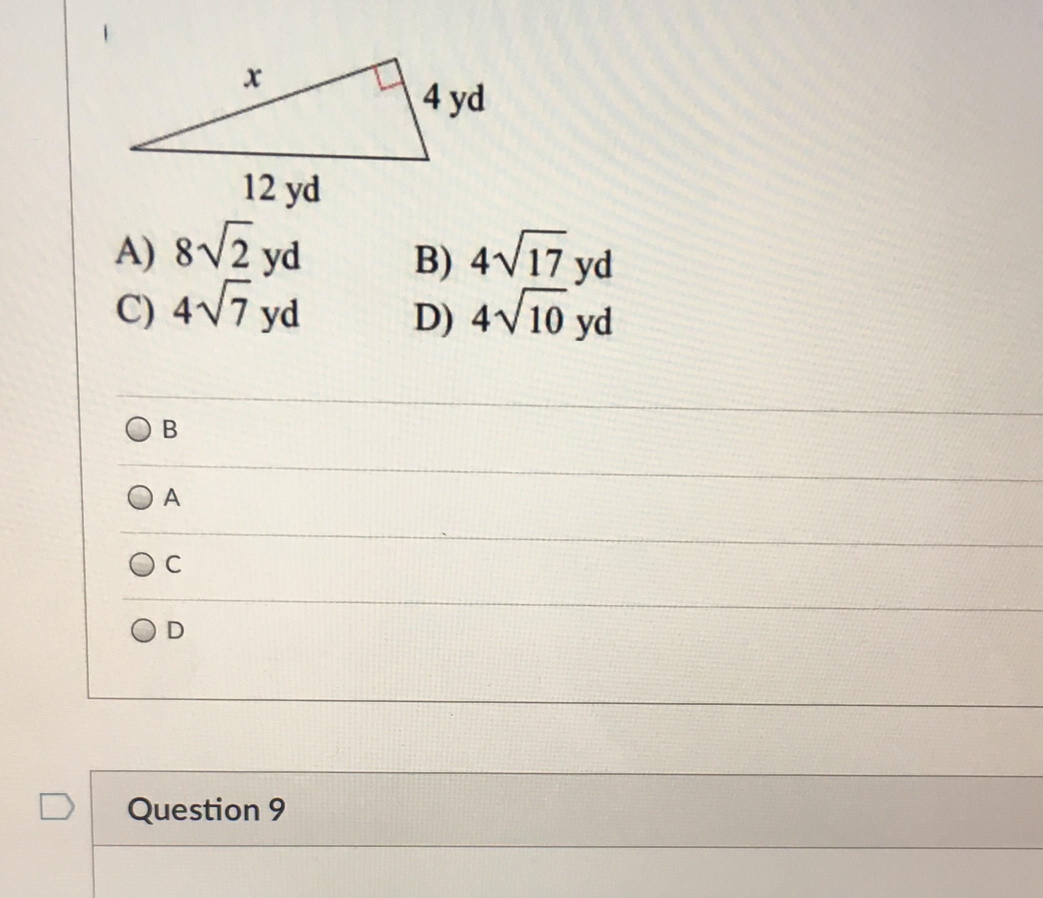 Could anybody help me with this 4 yd 12 yd A) 812