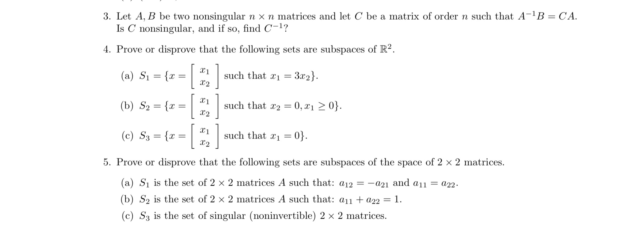 3. Let A, B be two nonsingular n x n matrices and