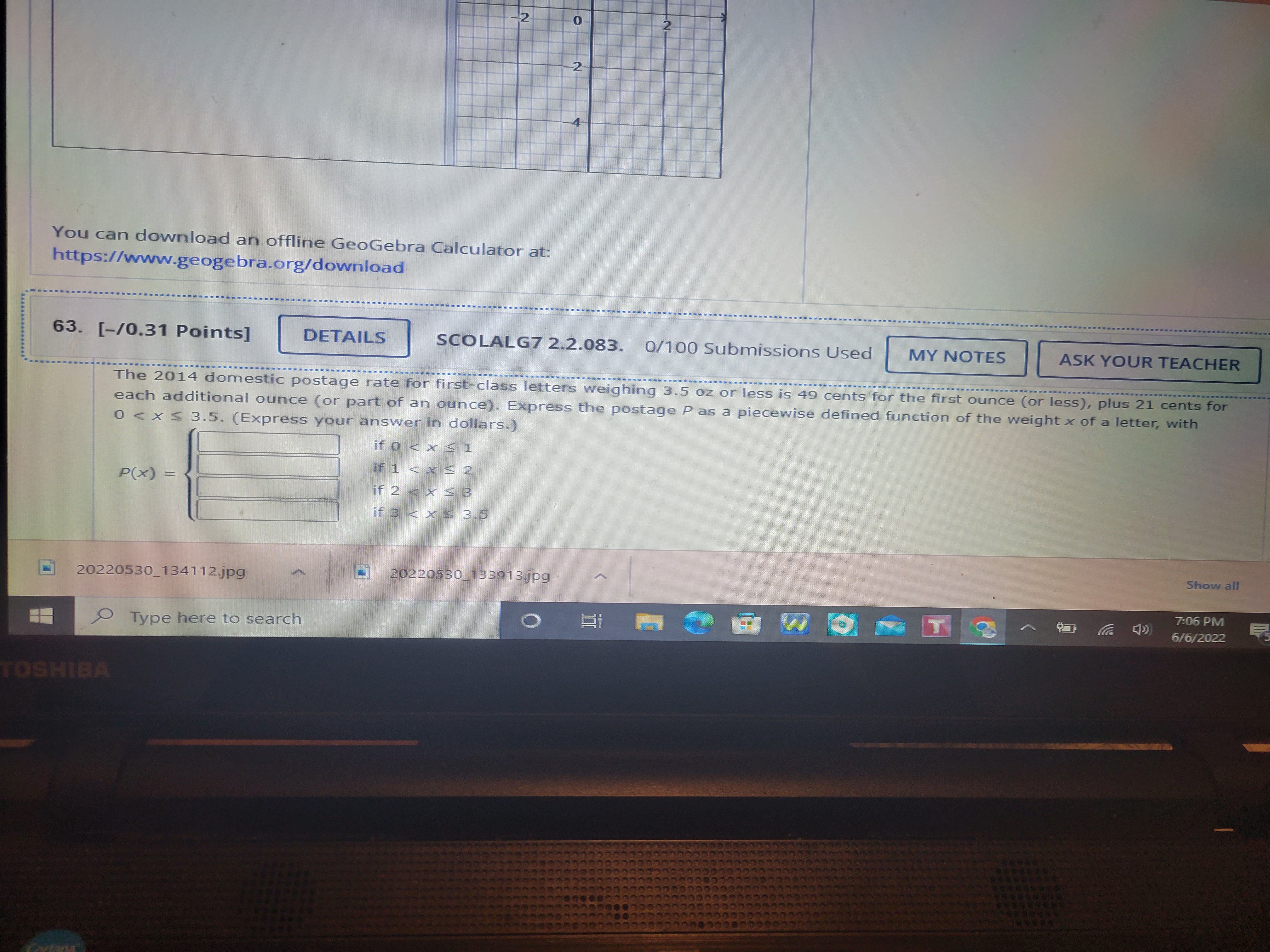 You can download an offline GeoGebra Calculator