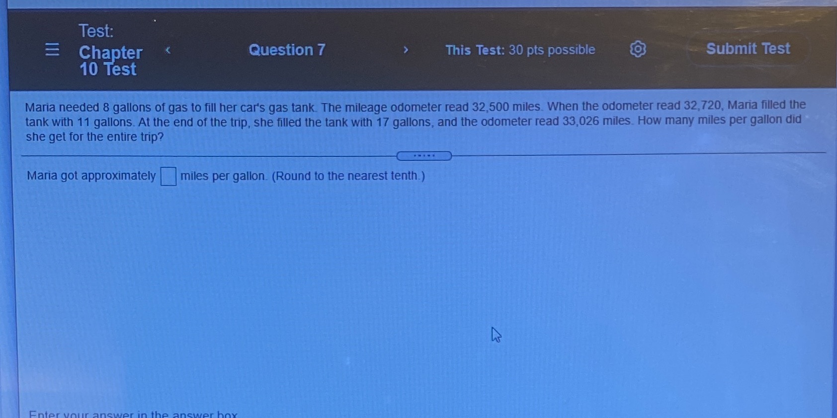 Test: Chapter K Question 7 This Test: 30 pts