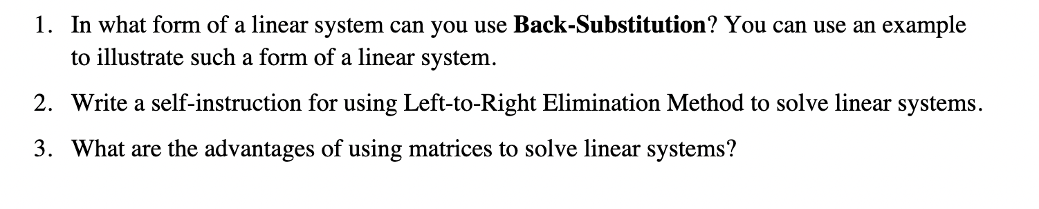 In what form of a linear system can you use