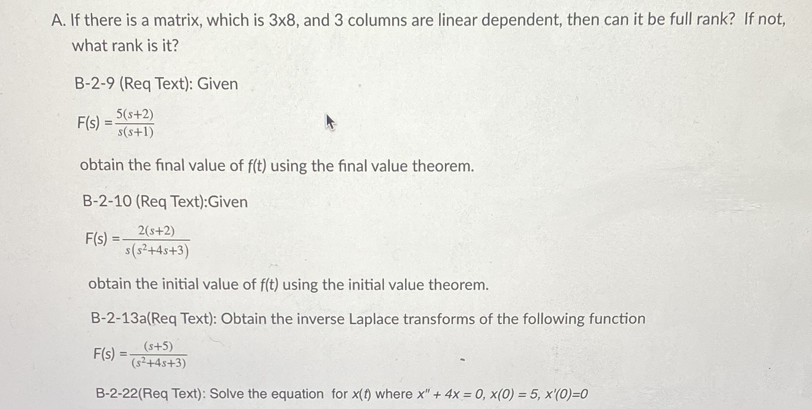 Diff equation A. If there is a matrix, which is