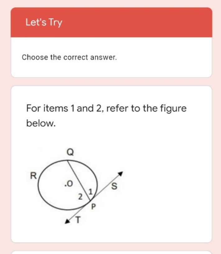 1. Line ?? is tangent to ?? at P. Find the