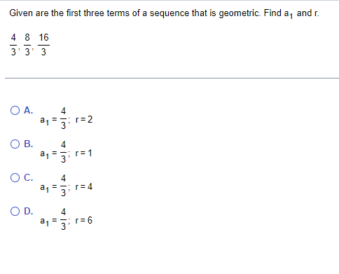 Given are the first three terms of a sequence
