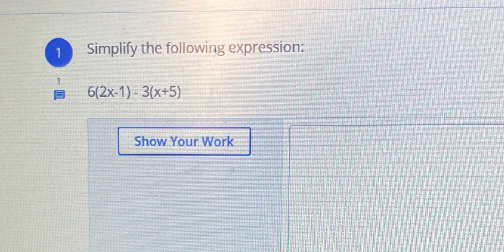 Can u please help me with this 1 Simplify the