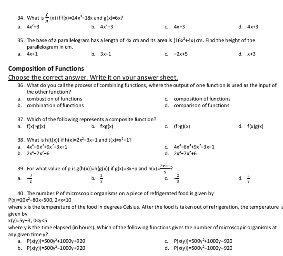 Please help me how to solve these questions. 34.