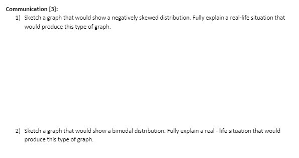 Communication [3]: 1) Sketch a graph that would