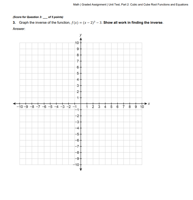 Math | Graded Assignment | Unit Test, Part 2: