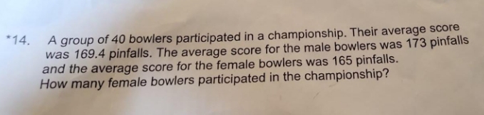 how the solution works *14. A group of 40 bowlers