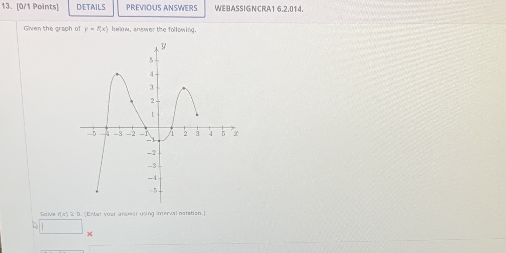 13. [0/1 Points] DETAILS PREVIOUS ANSWERS