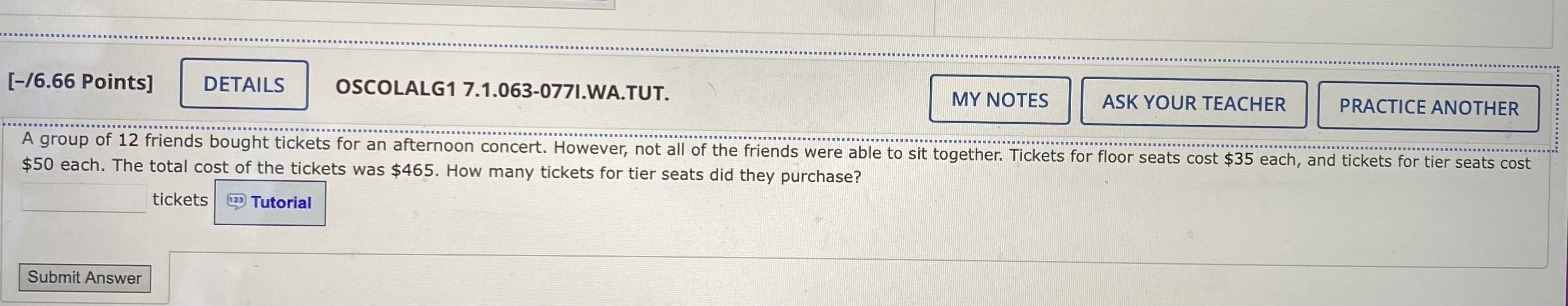 [-/6.66 Points] DETAILS OSCOLALG1