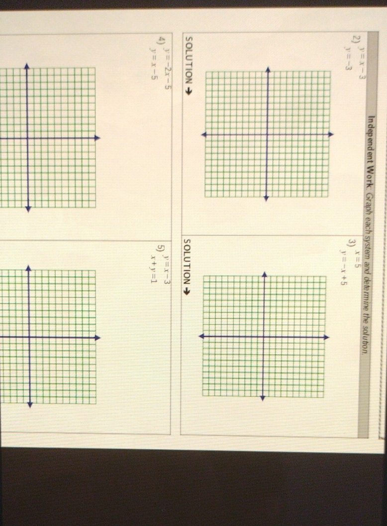 graph each system and determine the solution.