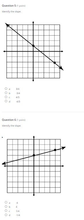 \f\fQuestion 1 (2 points) What is slope? (Select