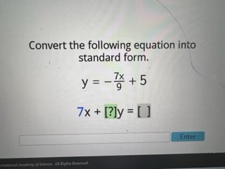 Convert the following equation into standard