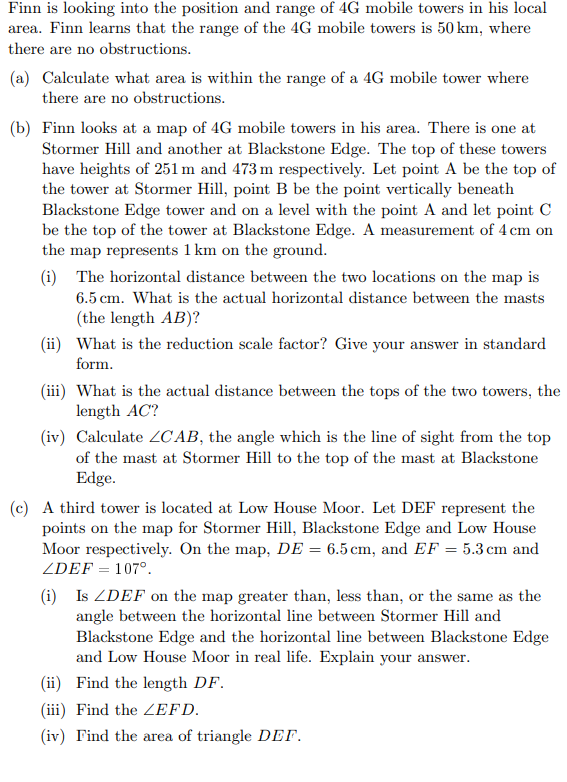 Finn is looking into the position and range of 4G