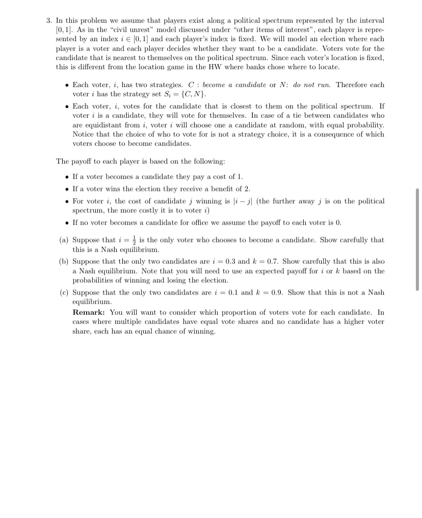 3. In this problem we assume that players exist