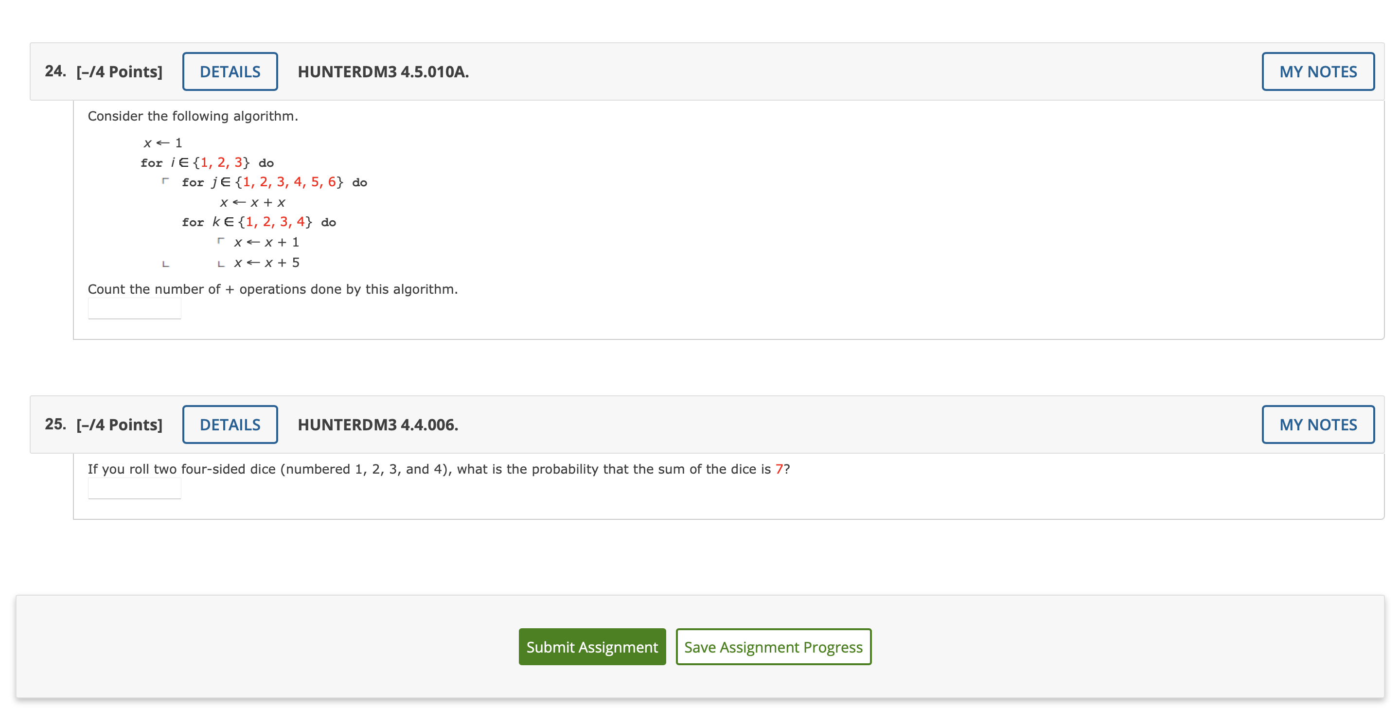 help me solve these 24. [-/4 Points] DETAILS