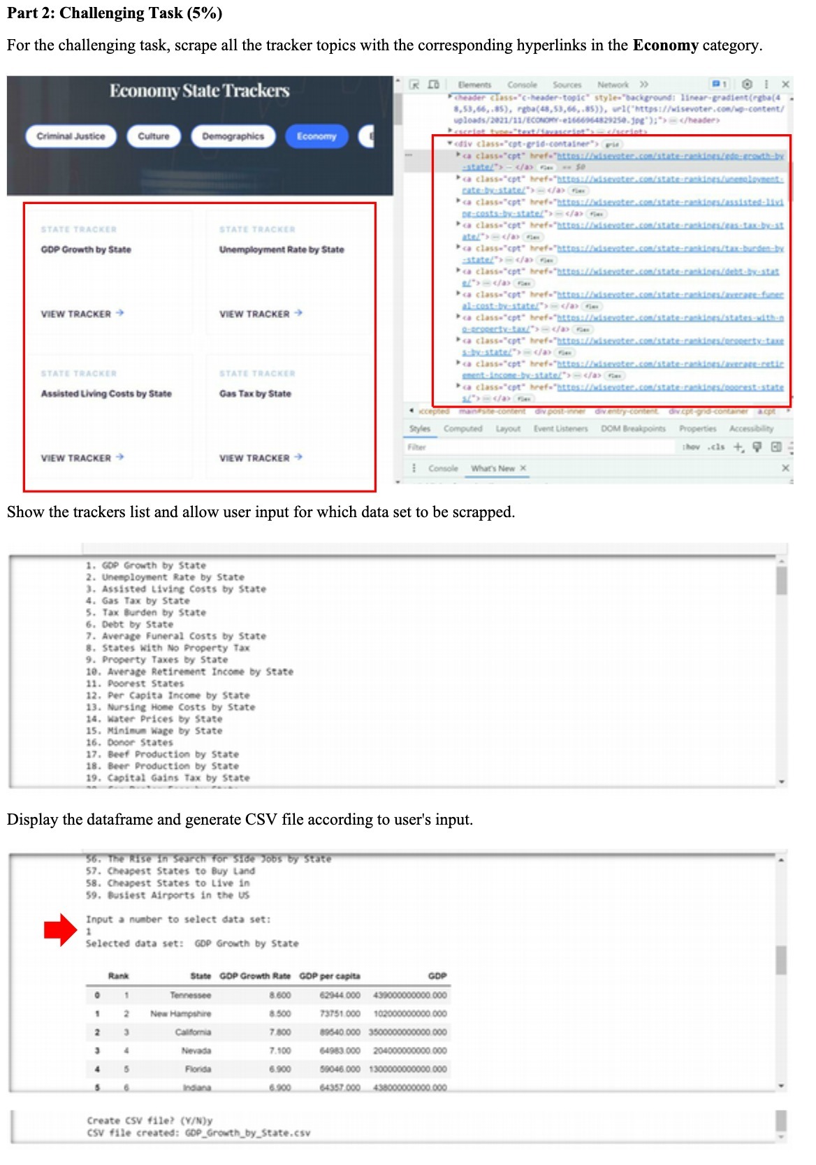 Part 2: Challenging Task (5%) For the challenging