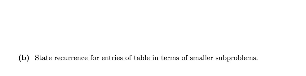 (b) State recurrence for entries of table in