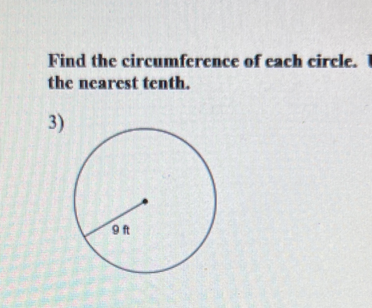 Find the circumference of each circle. the