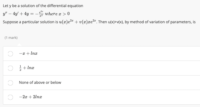 Let y be a solution of the differential equation