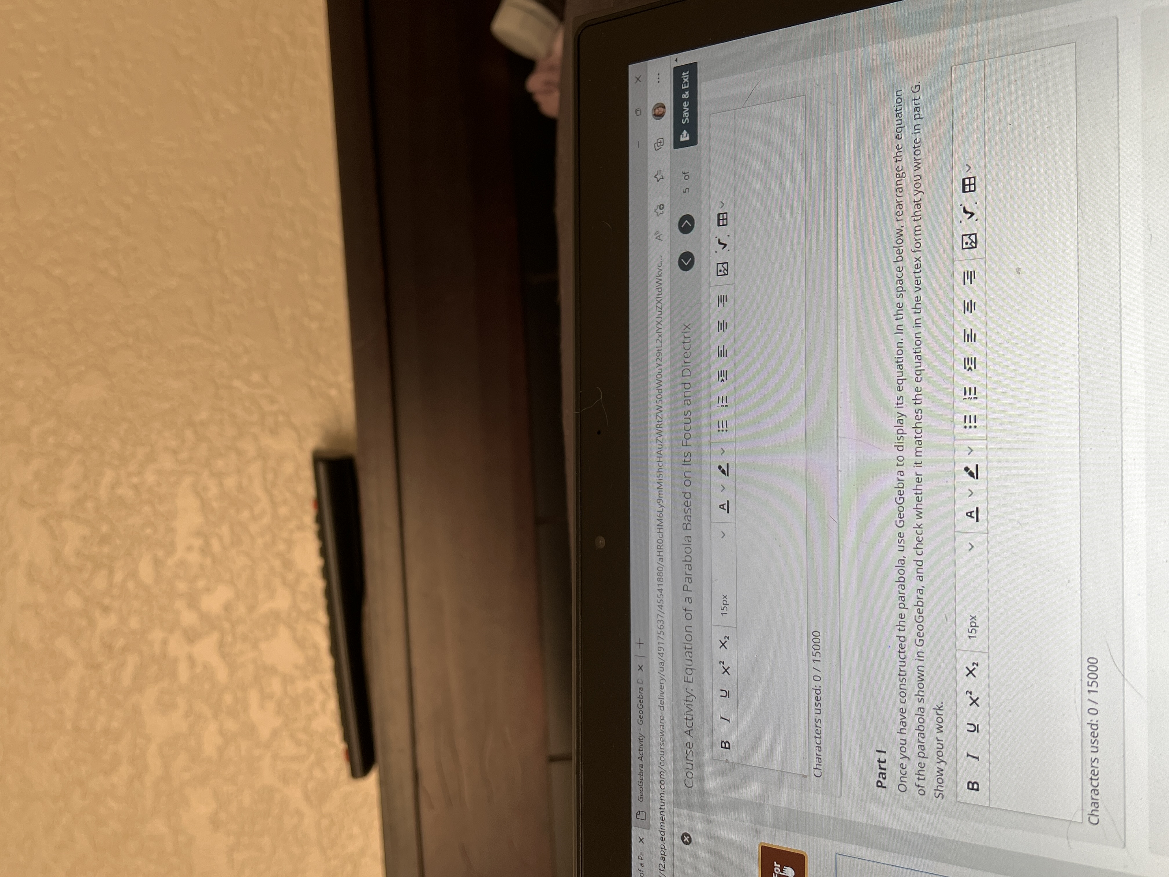 of a Pa X ) GeoGebra Activity - GeoGebra D x |+ X