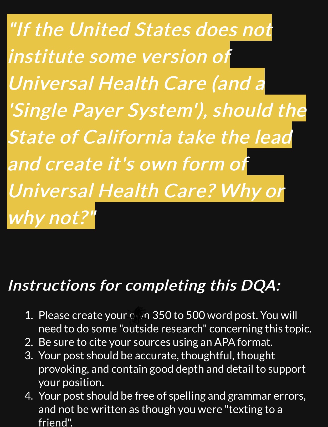 Instructions for completing this DQA: 1. Please