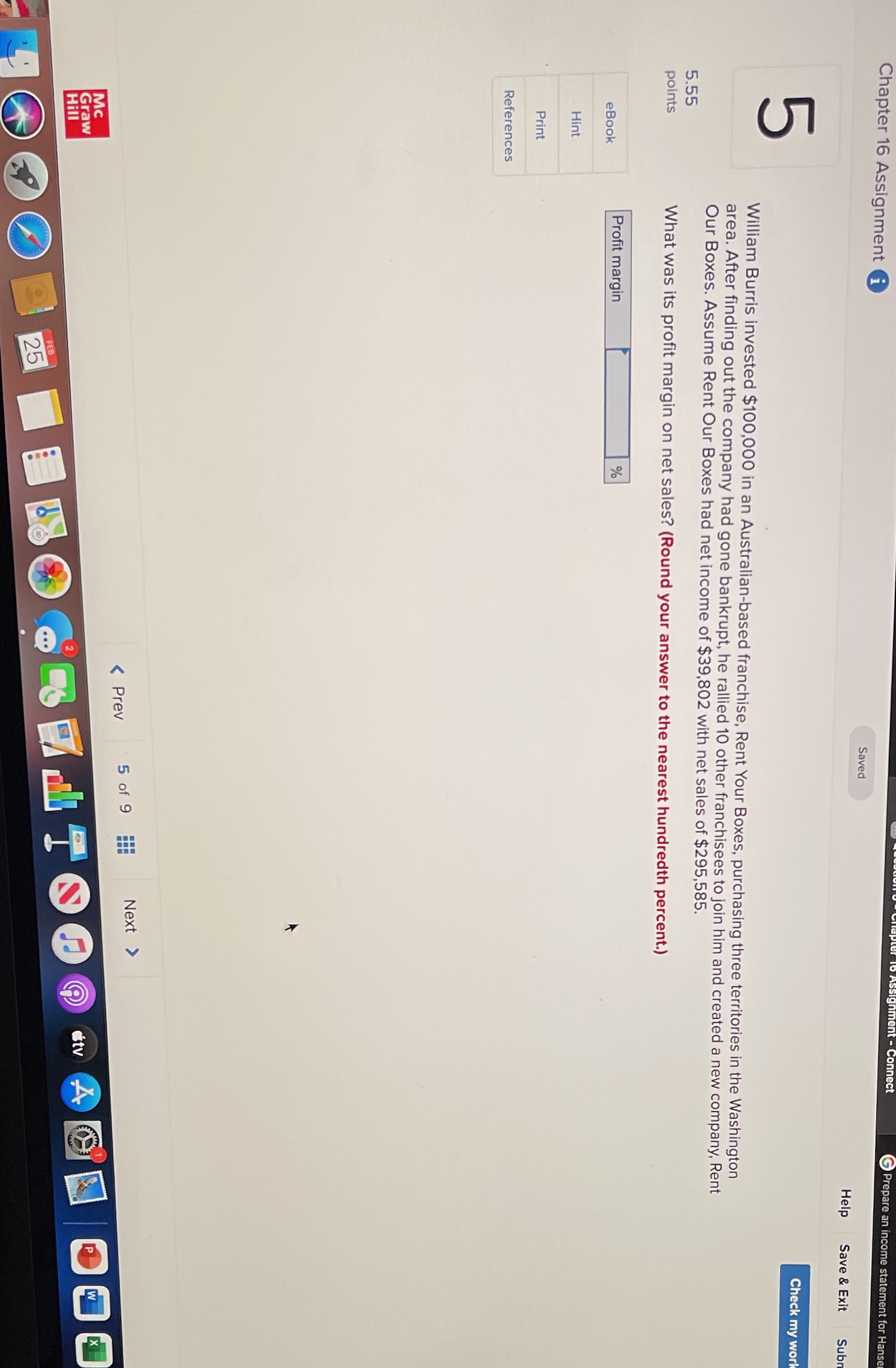 Chapter 16 Assignment i Prepare an income