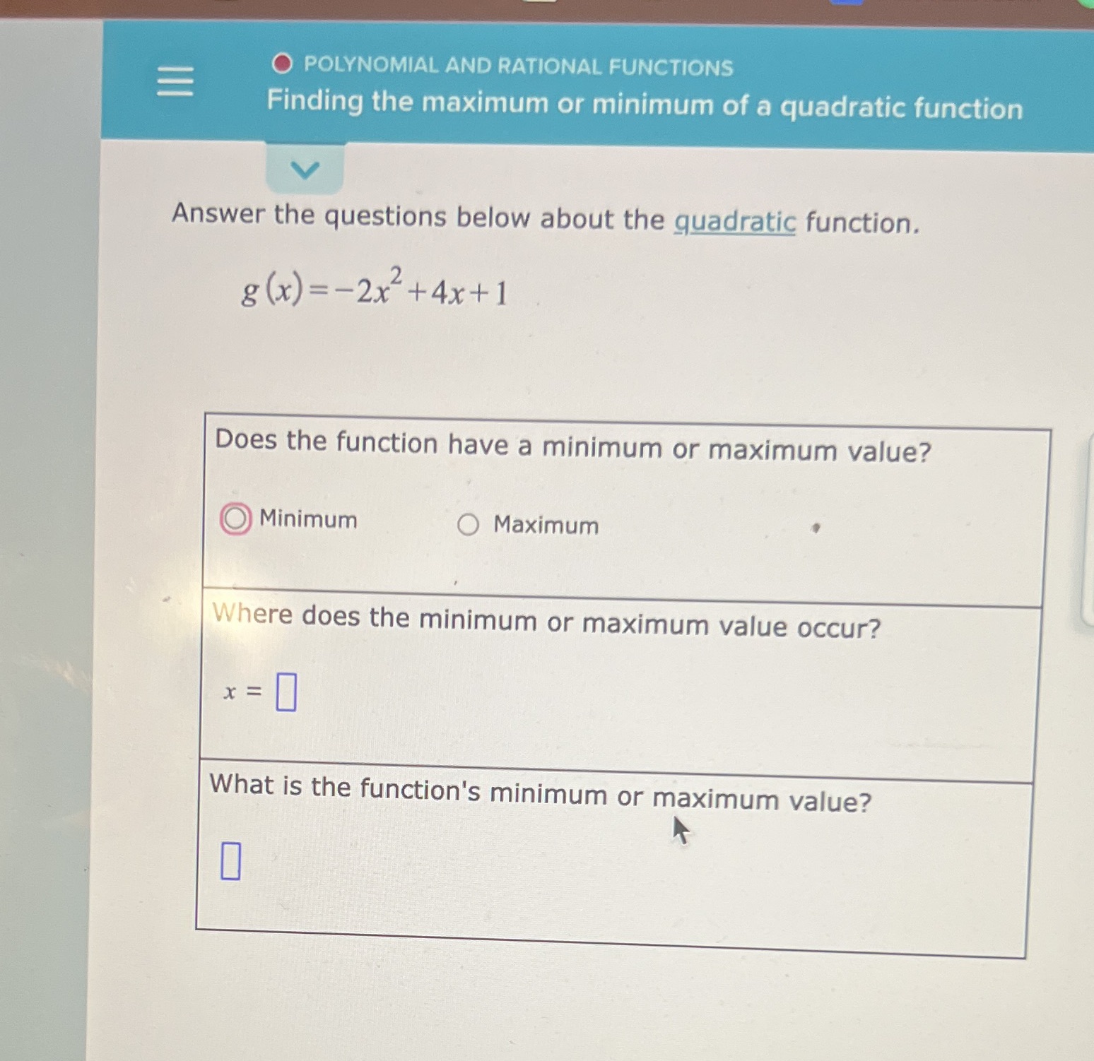 POLYNOMIAL AND RATIONAL FUNCTIONS = Finding the