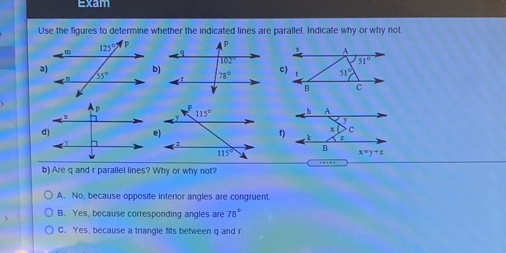 Exam Use the figures to determine whether the
