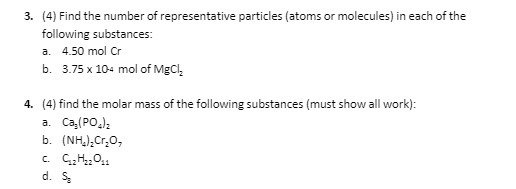 3. (4) Find the number of representative