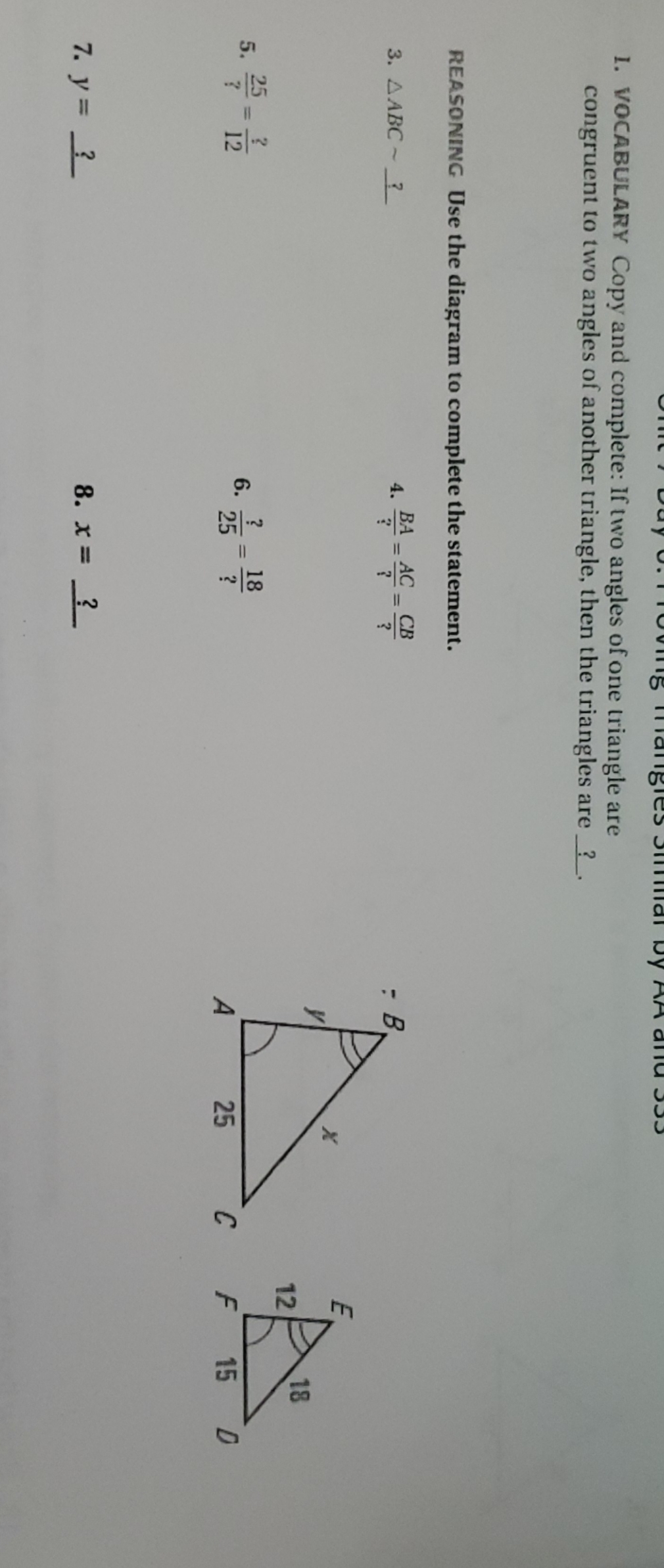 please answer this ASAP 1. VOCABULARY Copy and