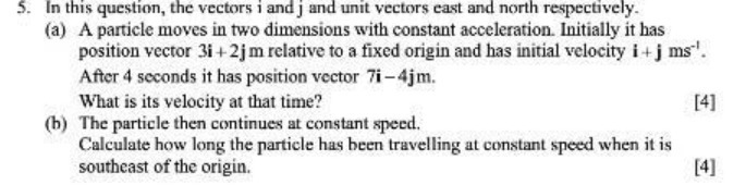 5. In this question, the vectors i and j and unit