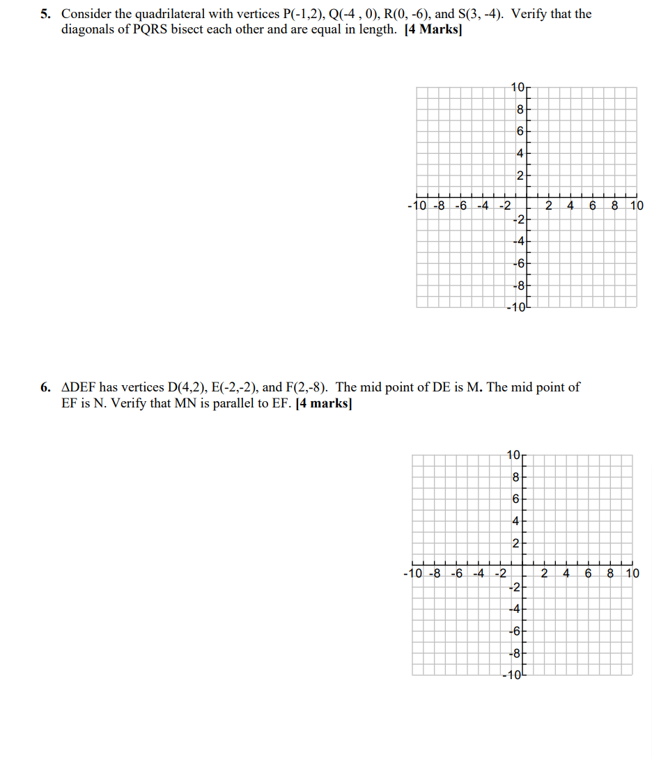 5. Consider the quadrilateral with vertices