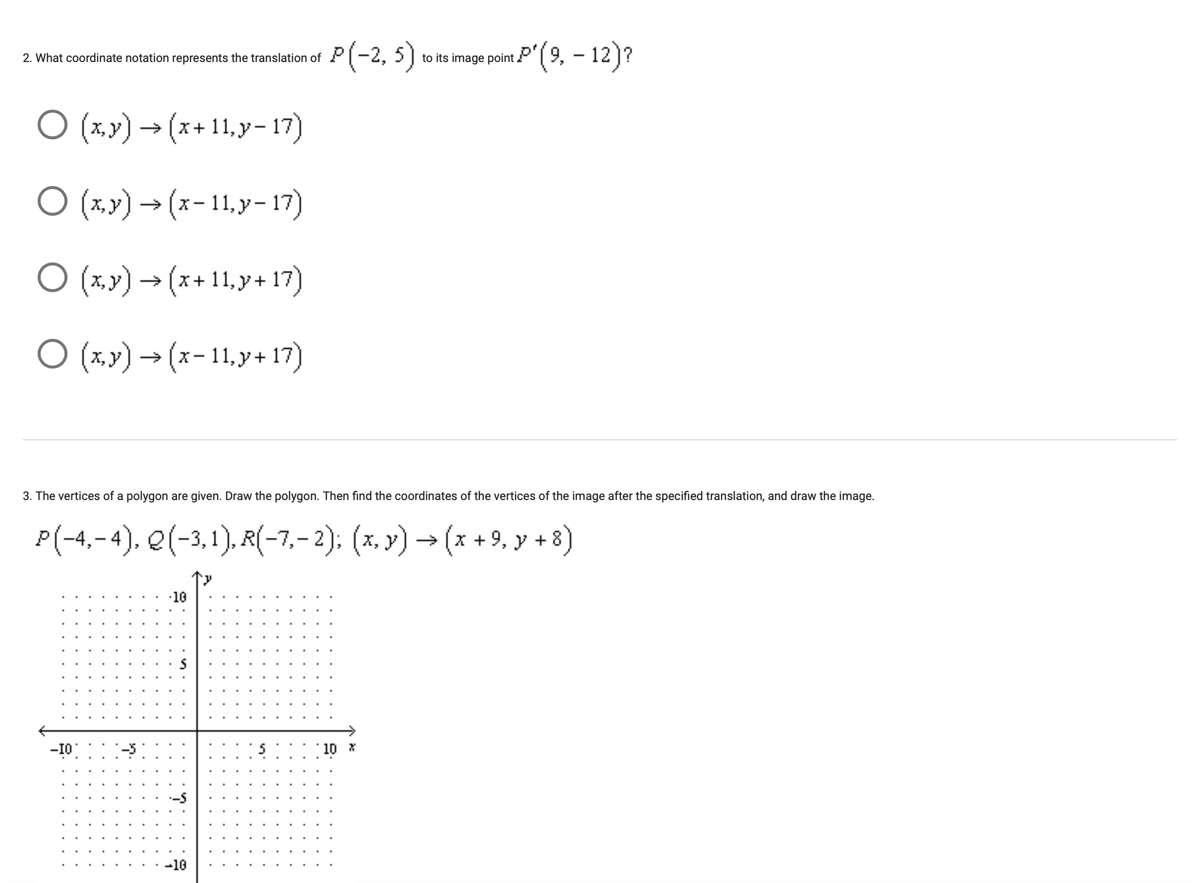 5. Quadrilateral ABCD is translated. The