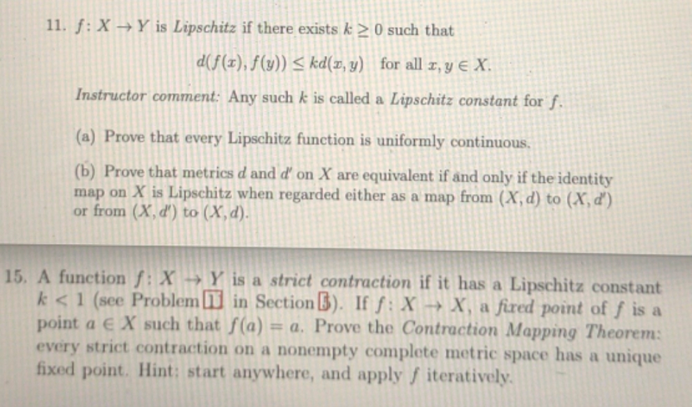 Please solve #15. Subject: Real Analysis ; Topic:
