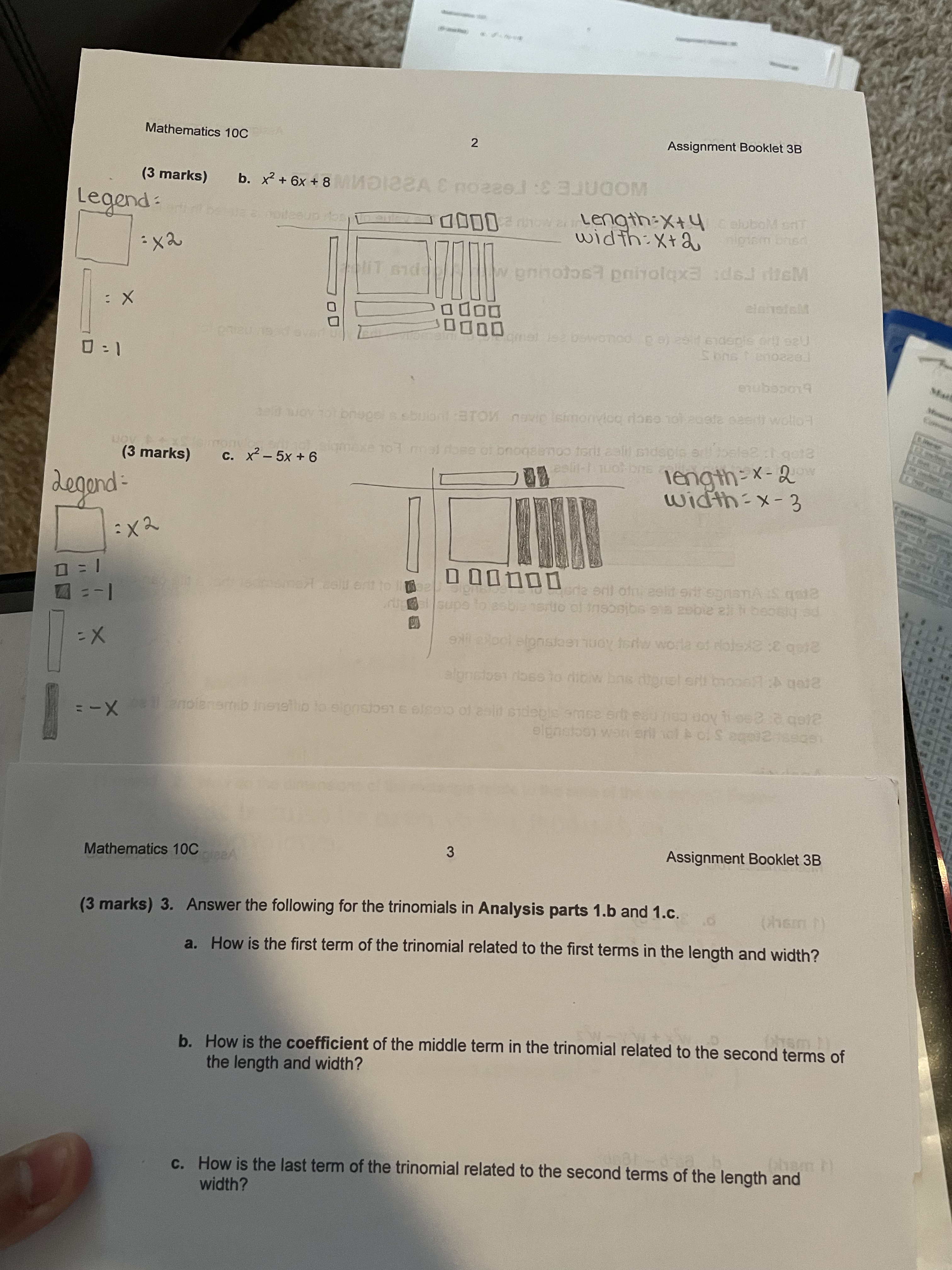 Mathematics 10C 2 Assignment Booklet 3B (3 marks)
