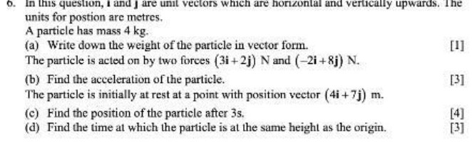 6. In this question, i and j are unit vectors
