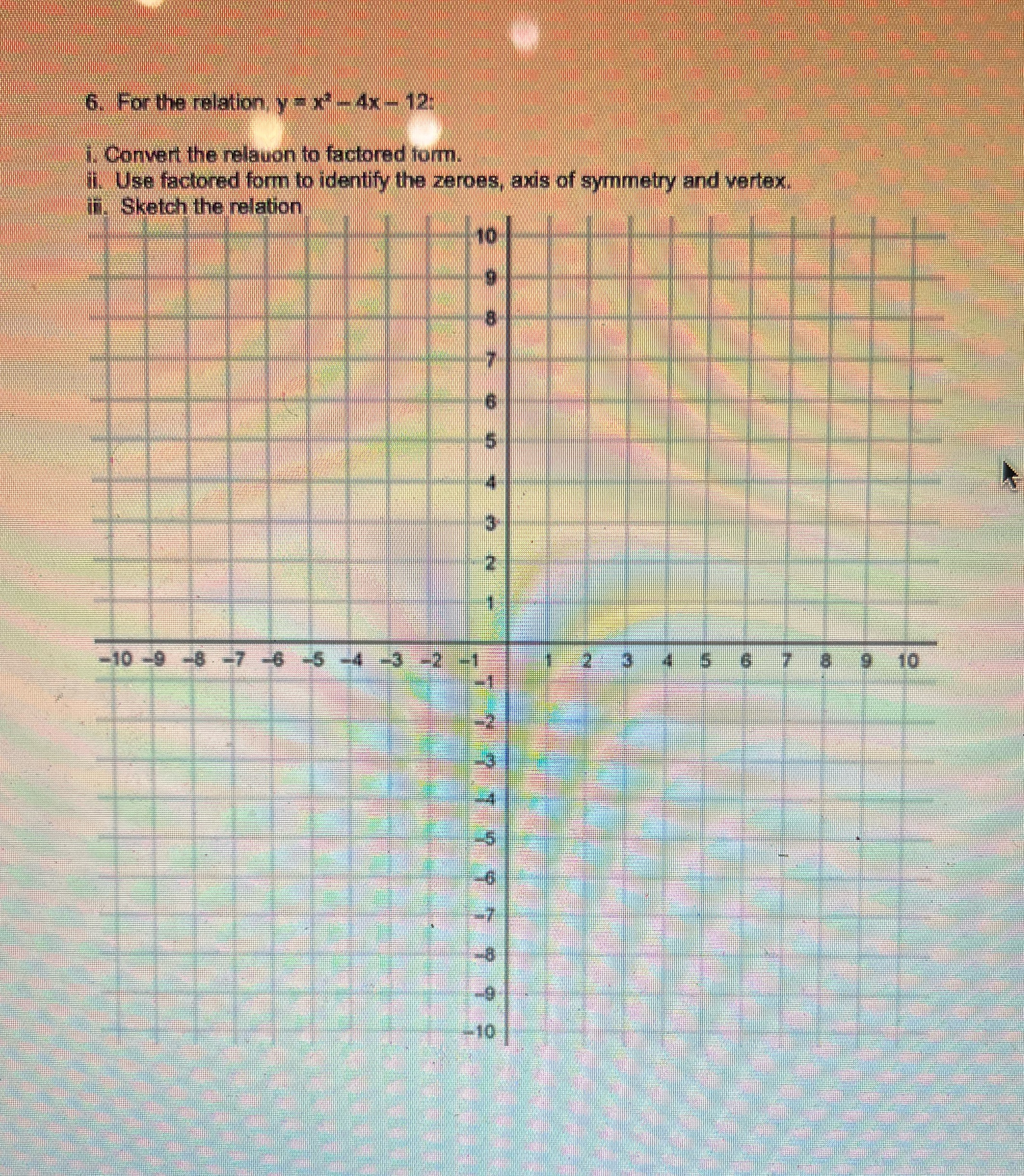 Help pls For the relation, y 4x - 12: Convert the