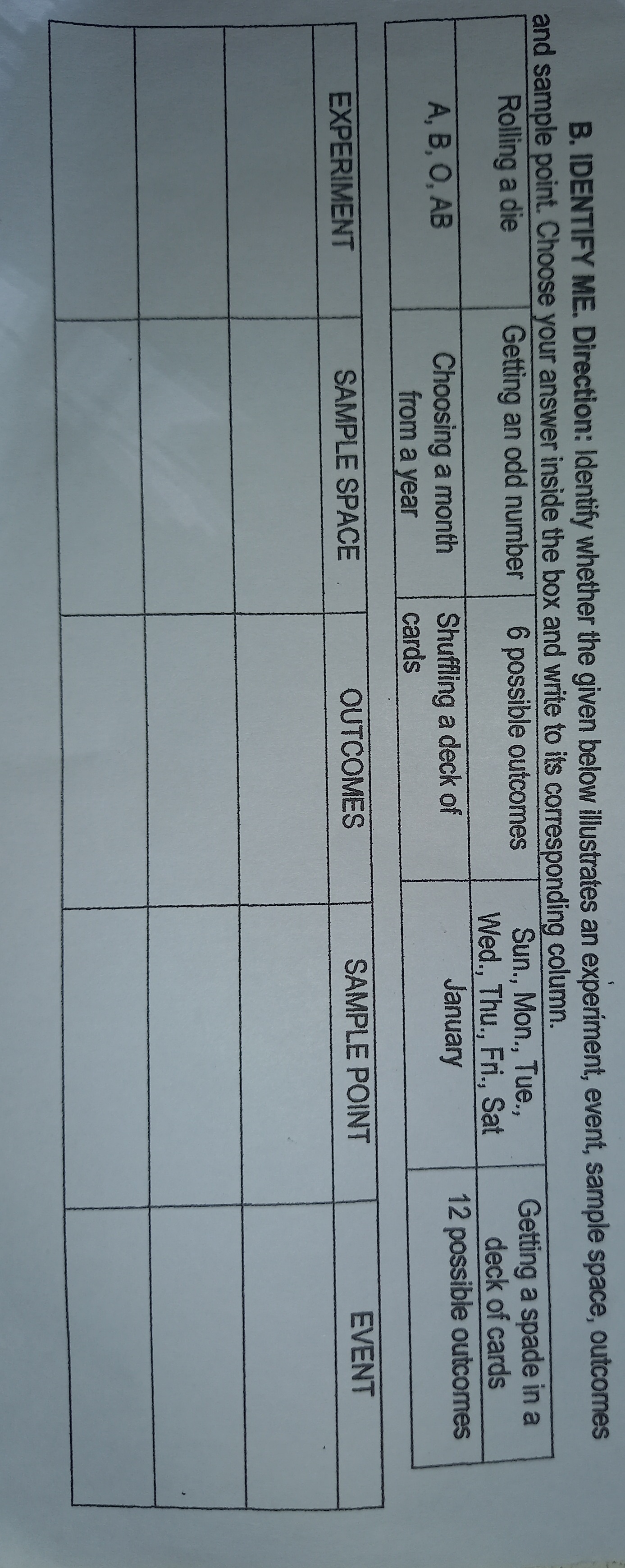 B. IDENTIFY ME. Direction: Identify whether the